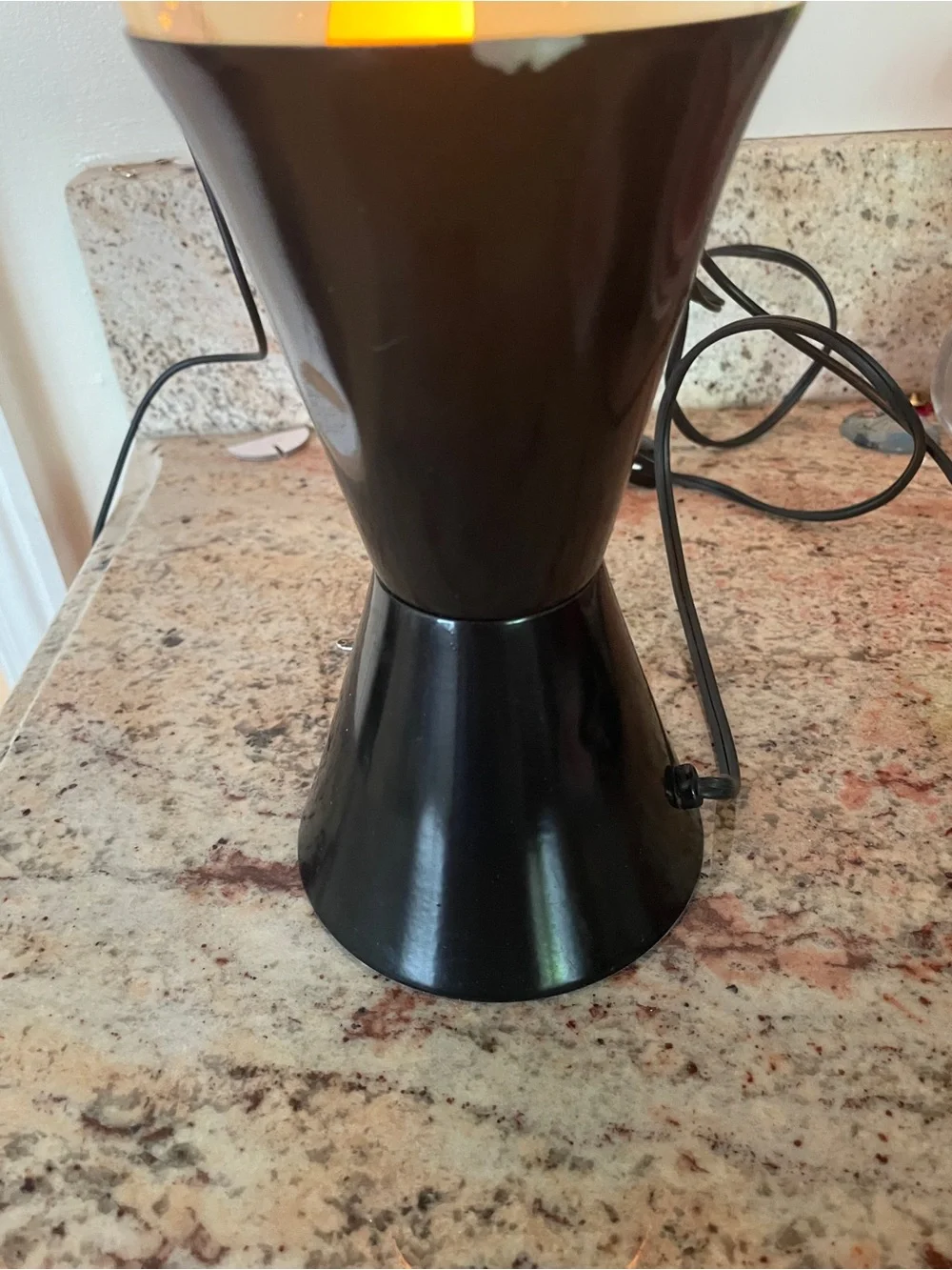 Vintage Lava Lite Lava Lamp Midnight Series -Clear Liquid Yellow Wax